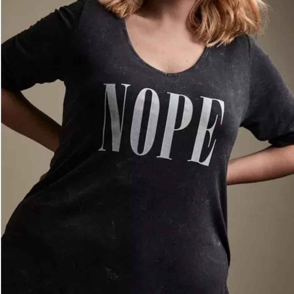 Torrid Charcoal Graphic Tee with 'NOPE' Print